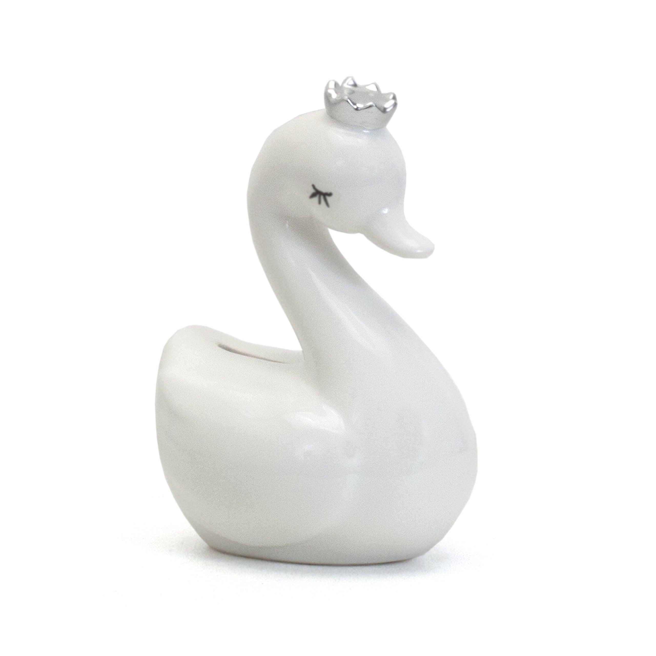 Amazon.com : Child to Cherish Ceramic Swan Piggy Bank (Silver